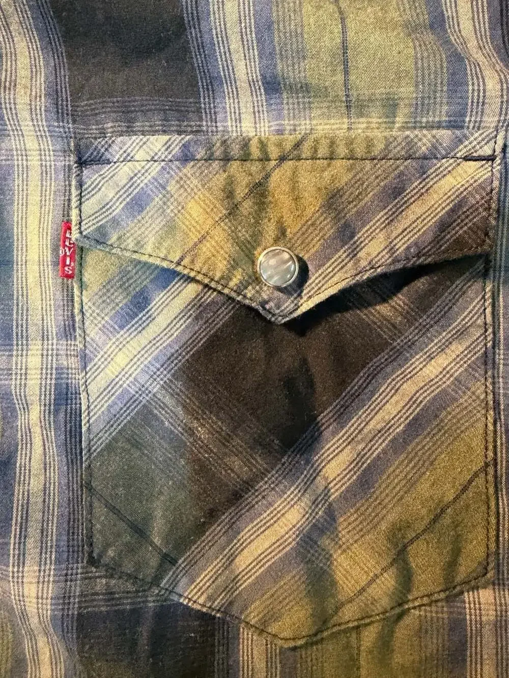 Levi's Men's XXL Long Sleeve Western Pearl Snap Plaid Shirt